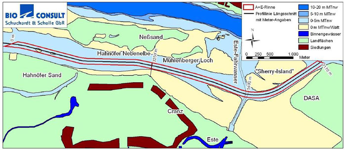 Figure 1: Area map of \'Hahnöfer Nebenelbe\' and \'Mühlenberger Loch\'  