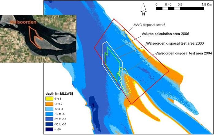 Figure 2. Relation area at the Walsoorden sandbar, test site 2006 (Vos et al. 2009).