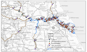 Fig. 7: Overview of the Humber stations (R. Freestone , Environment Agency) 